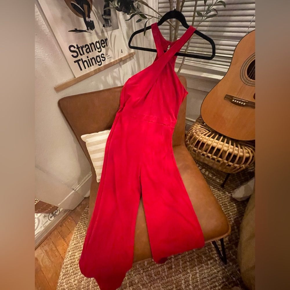 New Years Eve Red Halter Romper Jumpsuit